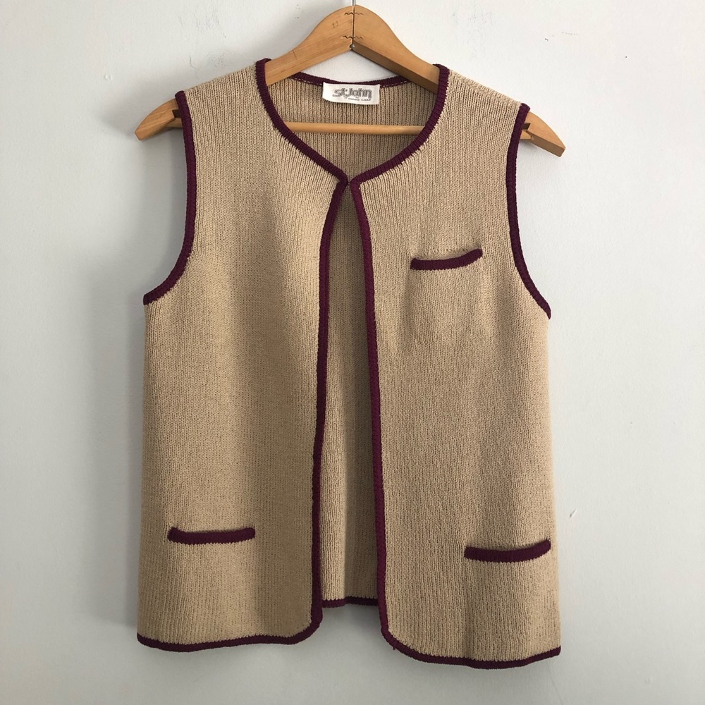 Vintage St John Contrast Knit Vest